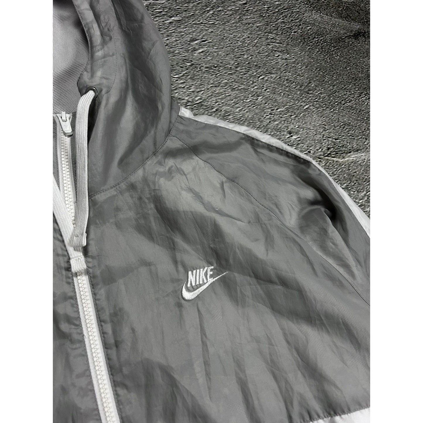 Nike track jacket nylon grey vintage drill Y2K TN