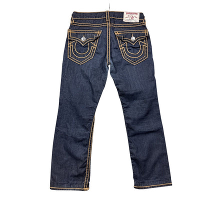 True Religion vintage Rope stitch navy raw denim golden
