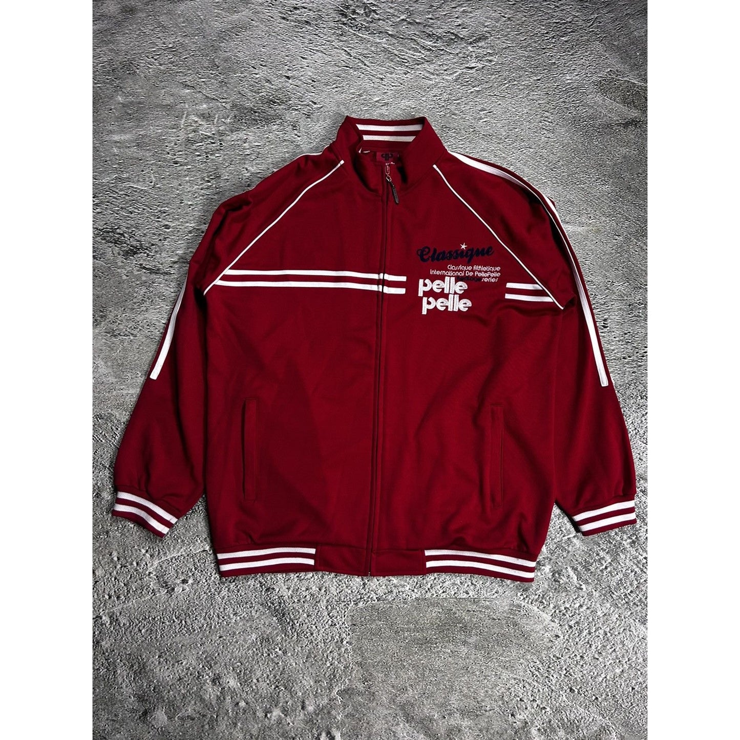 Pelle Pelle vintage track suit red white zip Classique