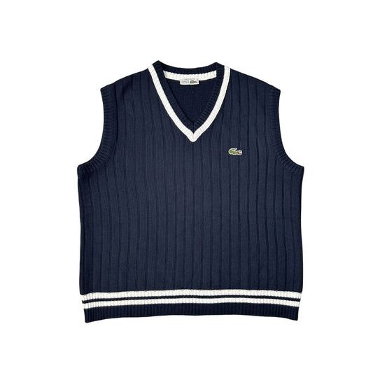 Lacoste vintage navy sweater vest small logo
