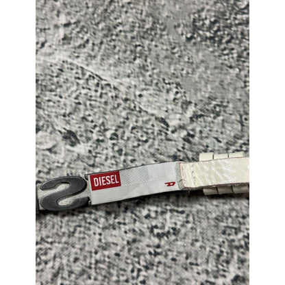 Diesel leather belt multicolour moving letters Y2K white