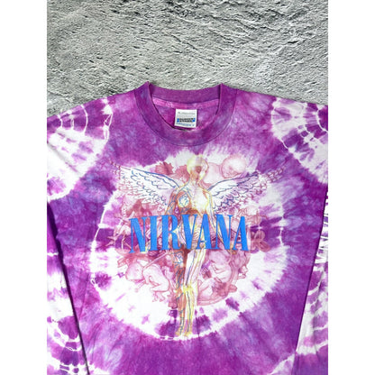Nirvana In Utero vintage longsleeve t-shirt 90s tie dye pink