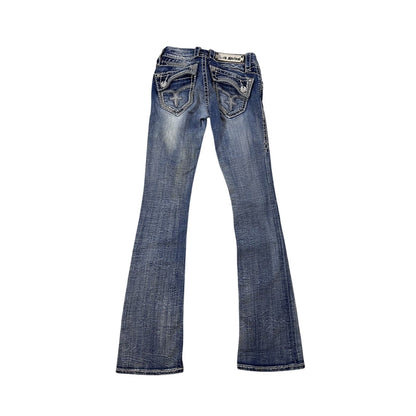 Rock Revival rhinestone glitter jeans Y2K flared denisa