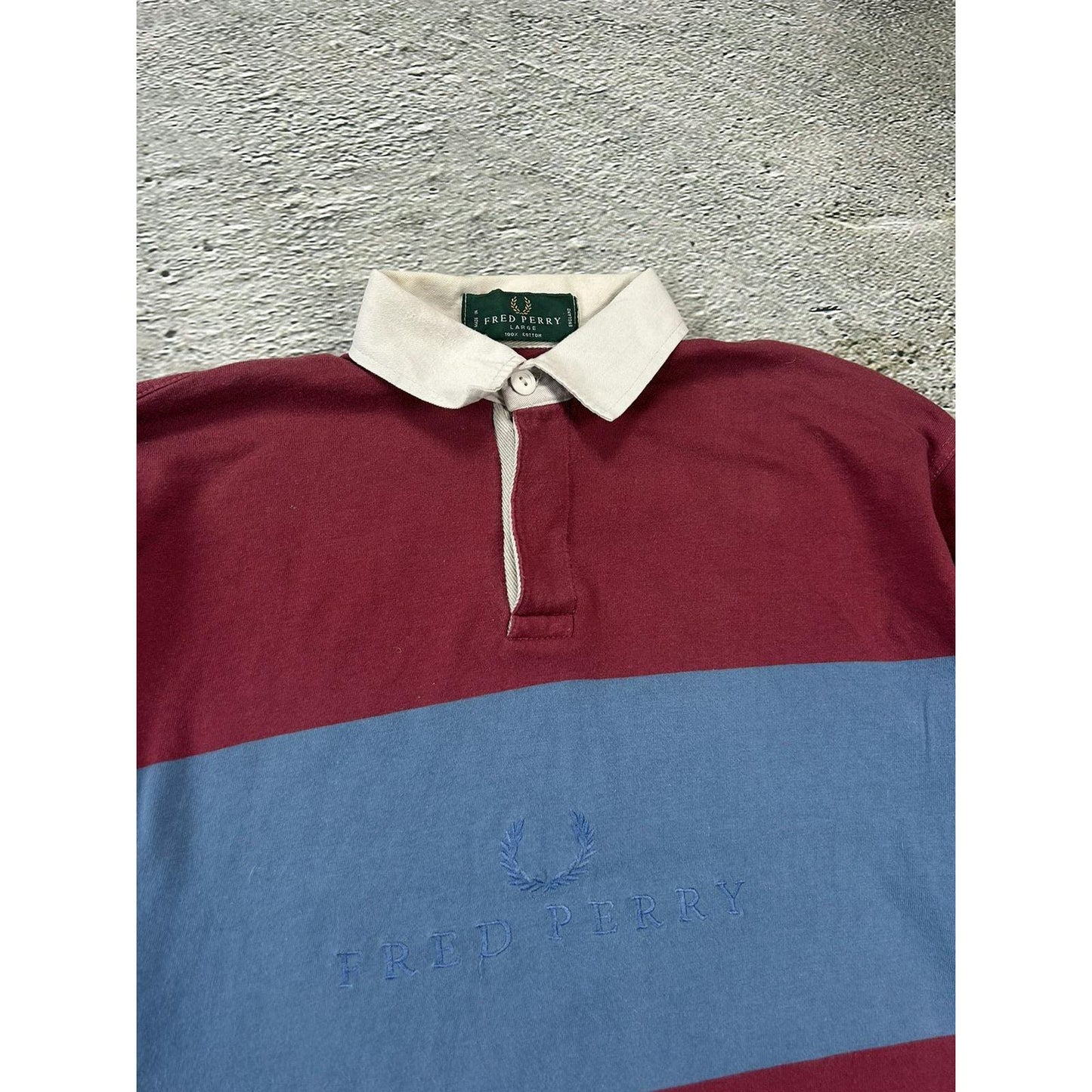 Fred Perry vintage rugby polo longsleeve red big logo Y2K