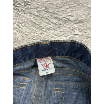 True Religion jeans flared big logo painted blue Y2K Billy