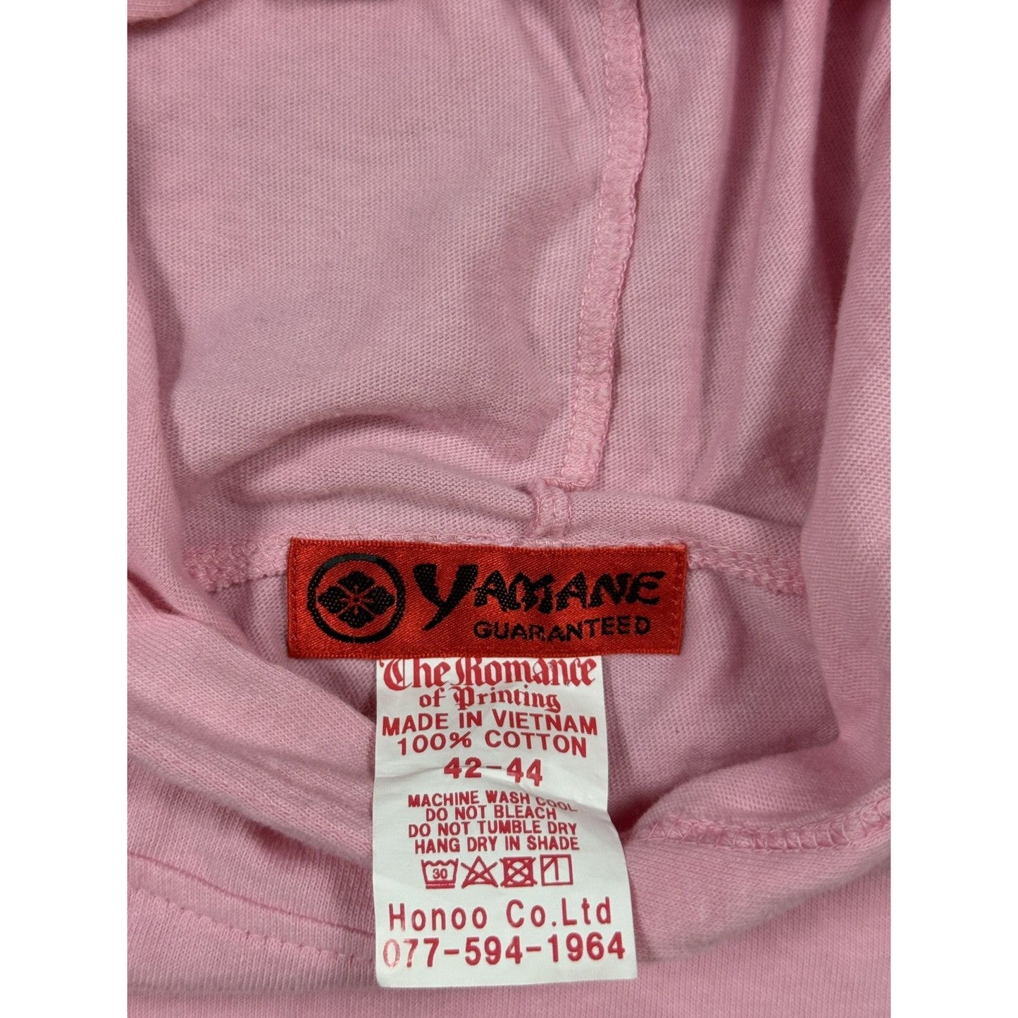 Evisu Yamane vintage pink hooded T-shirt big logo honoo