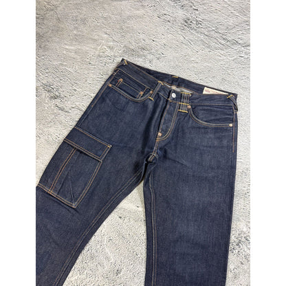 Evisu jeans daicock cargo big logo red selvedge denim