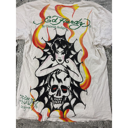 Ed Hardy Christian Audigier vintage white longsleeve t-shirt