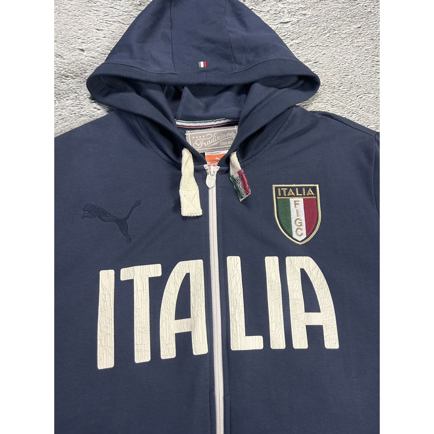 Puma Italia zip hoodie vintage Y2K big logo navy blue Italy