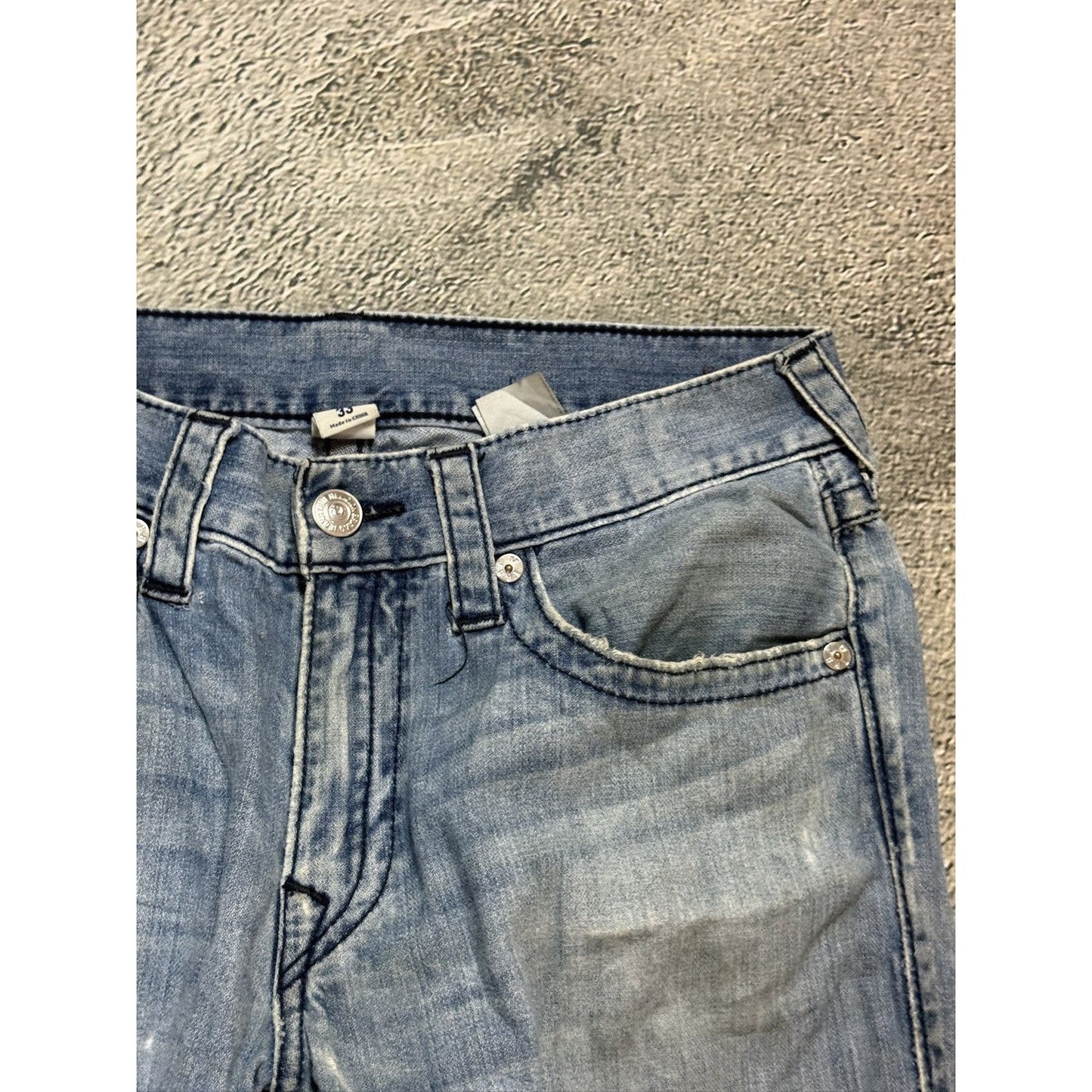 True Religion jeans vintage washed blue denim pants bootcut