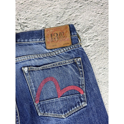 Evisu jeans vintage selvedge denim vintage red kanji seagull