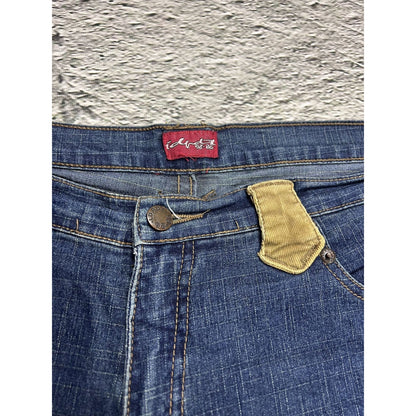 Y2K jeans flared bootcut corduroy navy beige