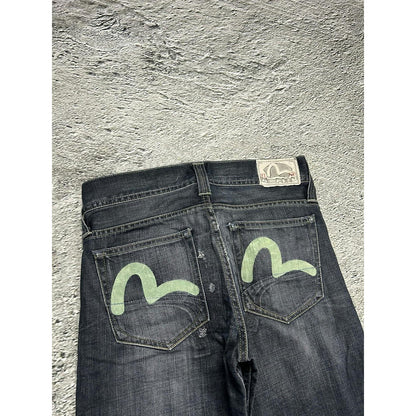 Evisu x Puma vintage grey jeans mint seagulls Y2K