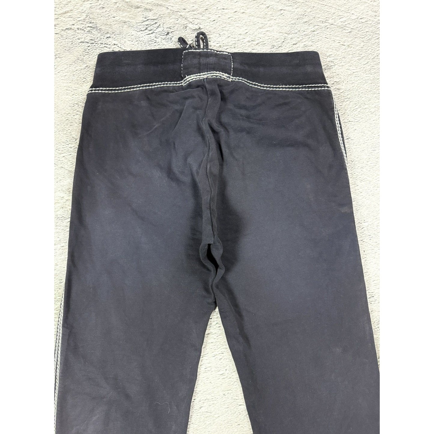 True Religion sweatpants black white stitching vintage style