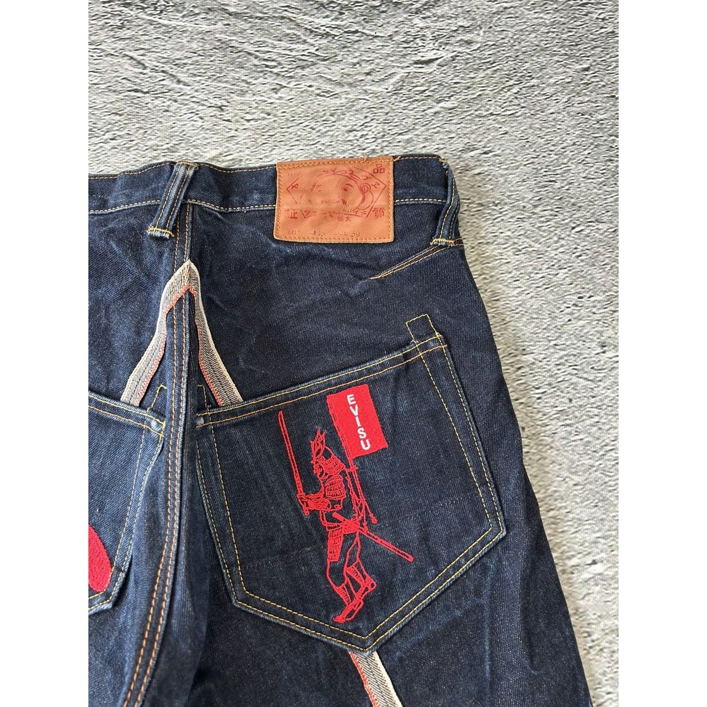 Evisu jeans vintage inside out selvedge red embroidery