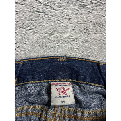 True Religion blue jeans gold stitching Ricky super QT