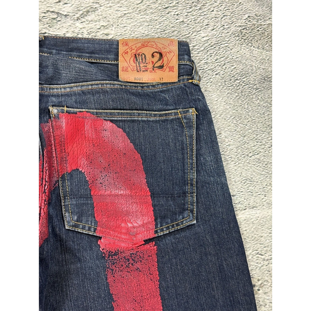 Evisu jeans daicock big logo Red selvedge raw denim Japan