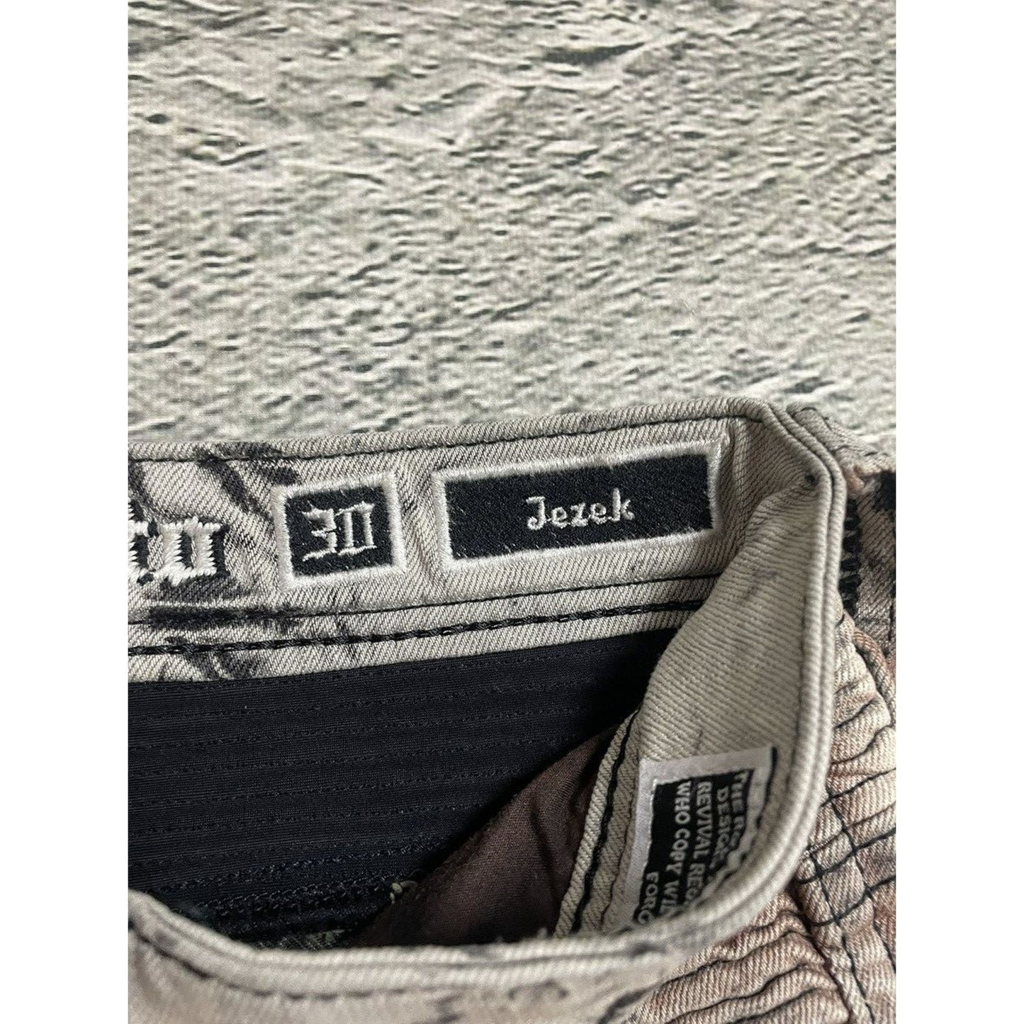 Rock Revival vintage jeans moto biker Y2K slim beige black