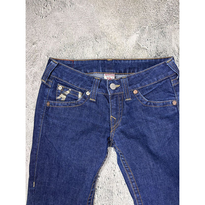 True Religion jeans Flared bootcut navy silver blue painted