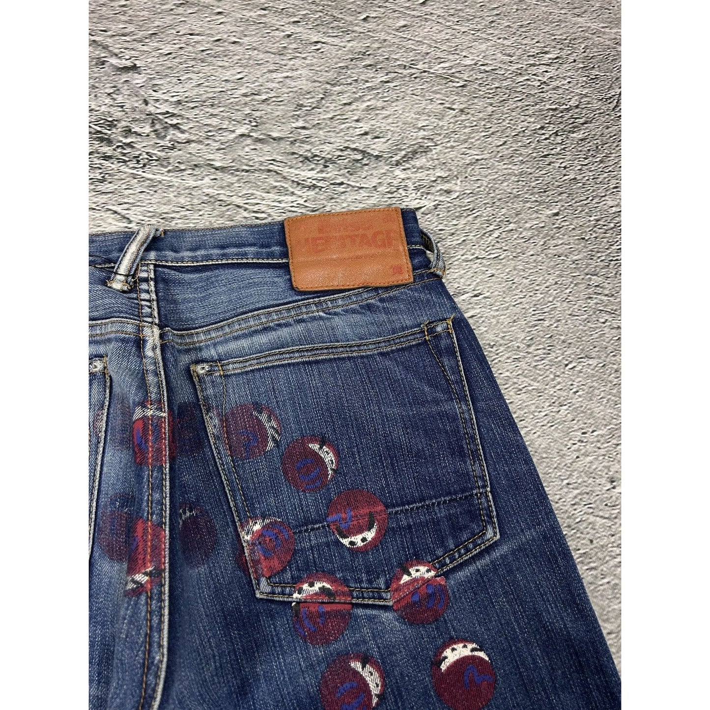 Evisu jeans daicock big logo red selvedge denim Japan