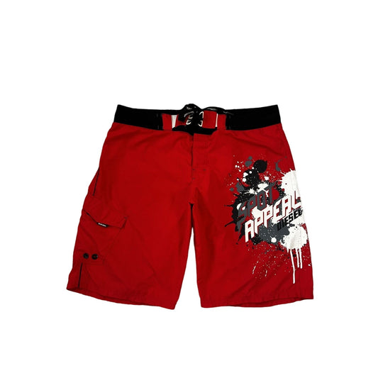 Diesel shorts black Y2K vintage fullprint graffiti surf red