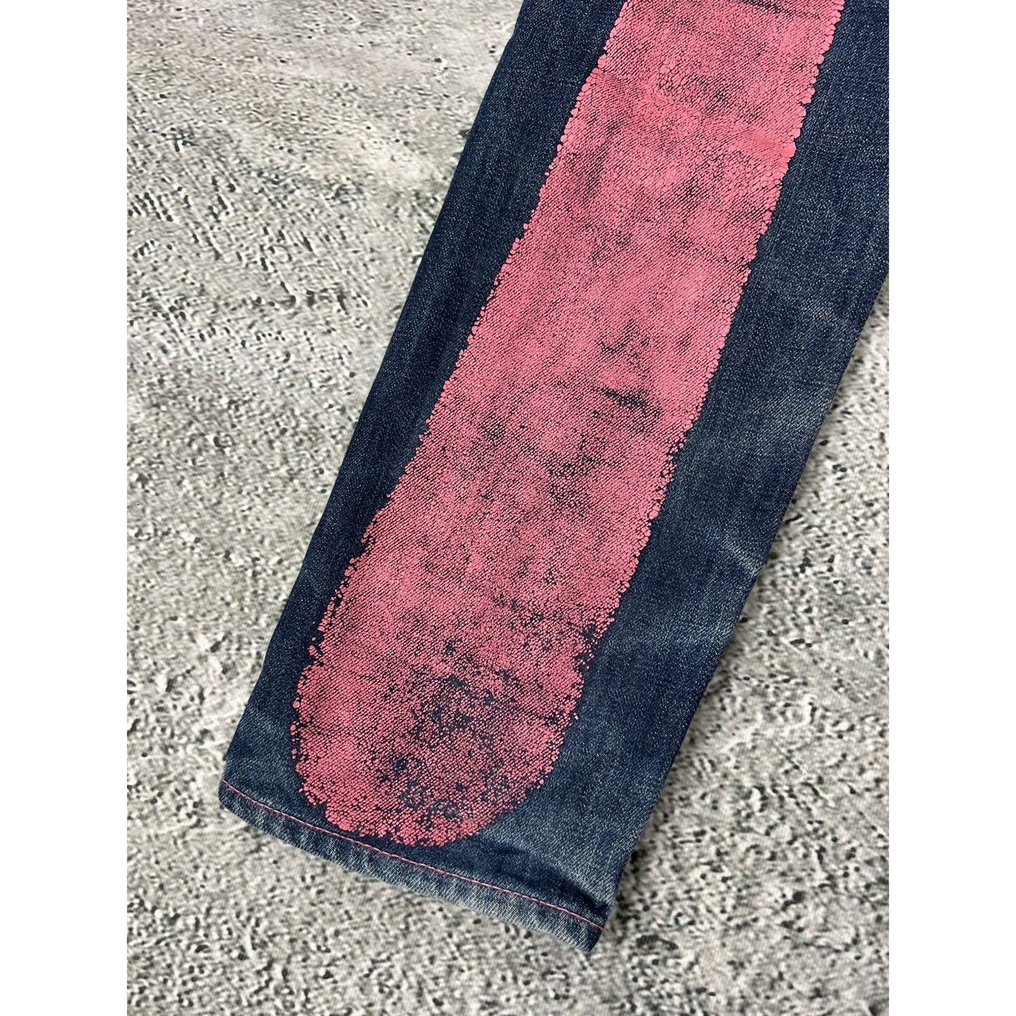 Evisu jeans daicock big logo pink selvedge denim Japan