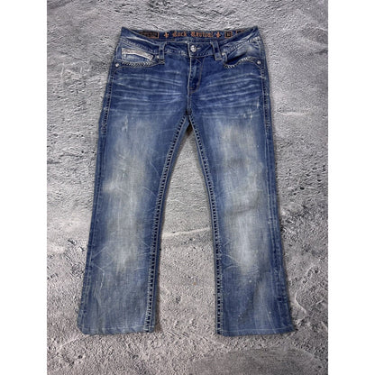Rock Revival rhinestone glitter jeans Y2K flared Etty