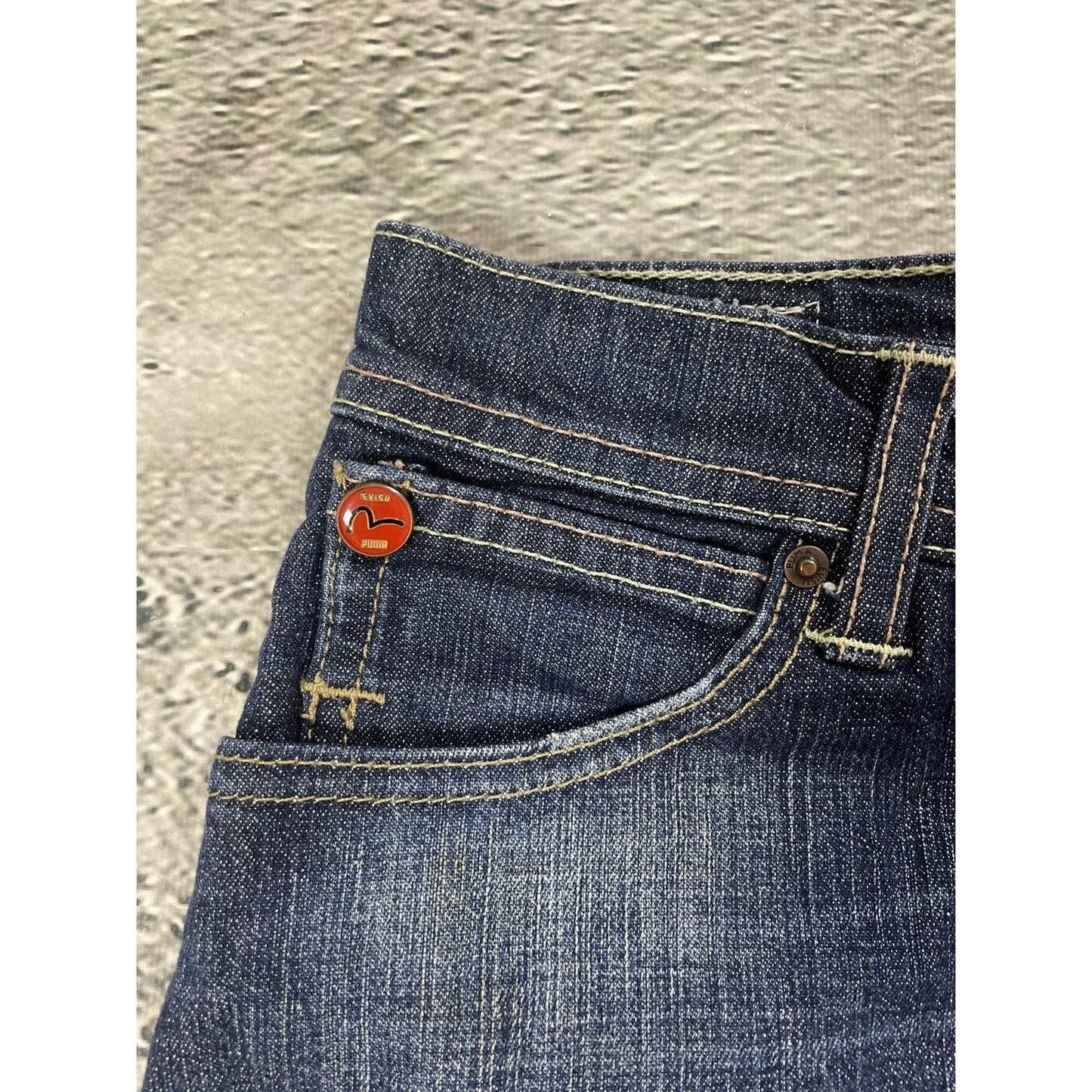 Evisu x Puma vintage navy skirt black seagulls Y2K