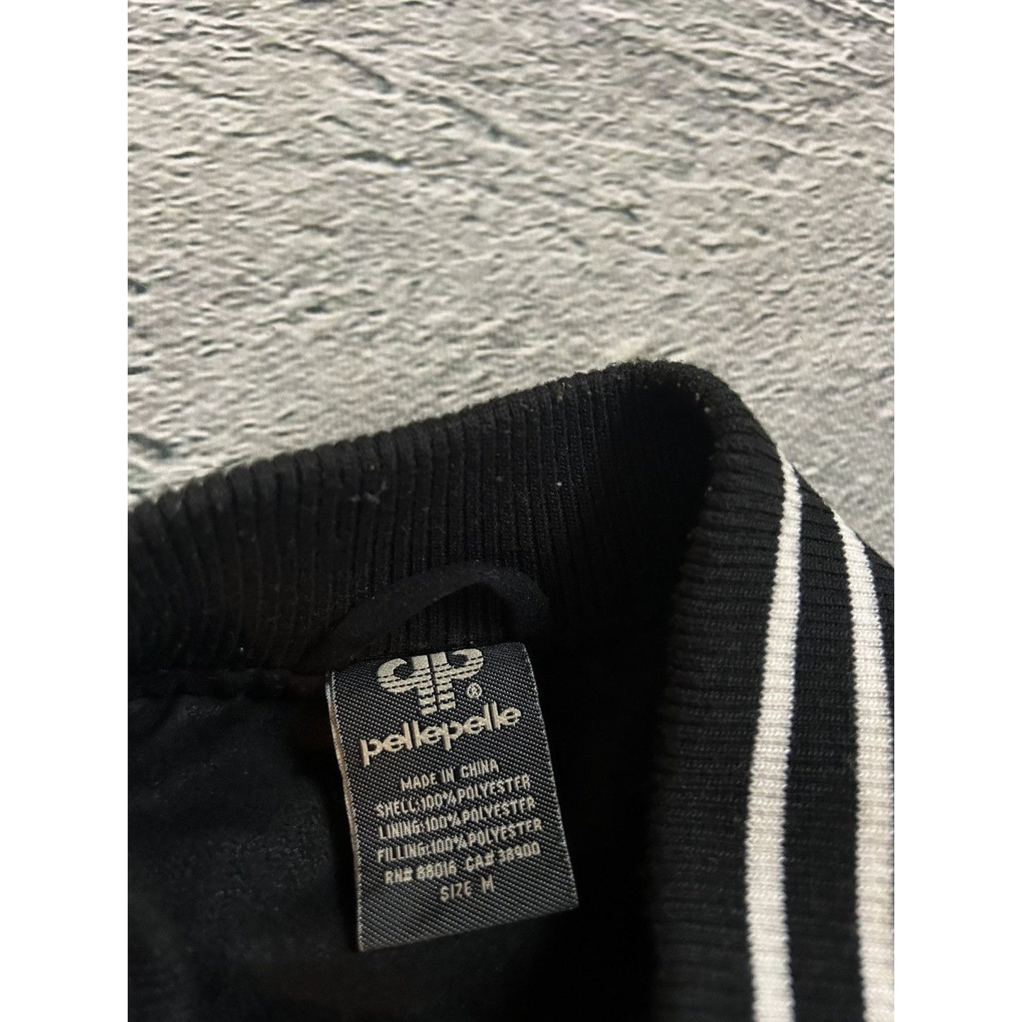 Pelle Pelle jacket big logo 90s black bomber varsity