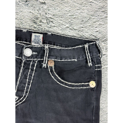 True Religion black jeans white thick stitching Y2K Logan