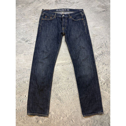Evisu jeans daicock big logo white navy Ramen EU ED