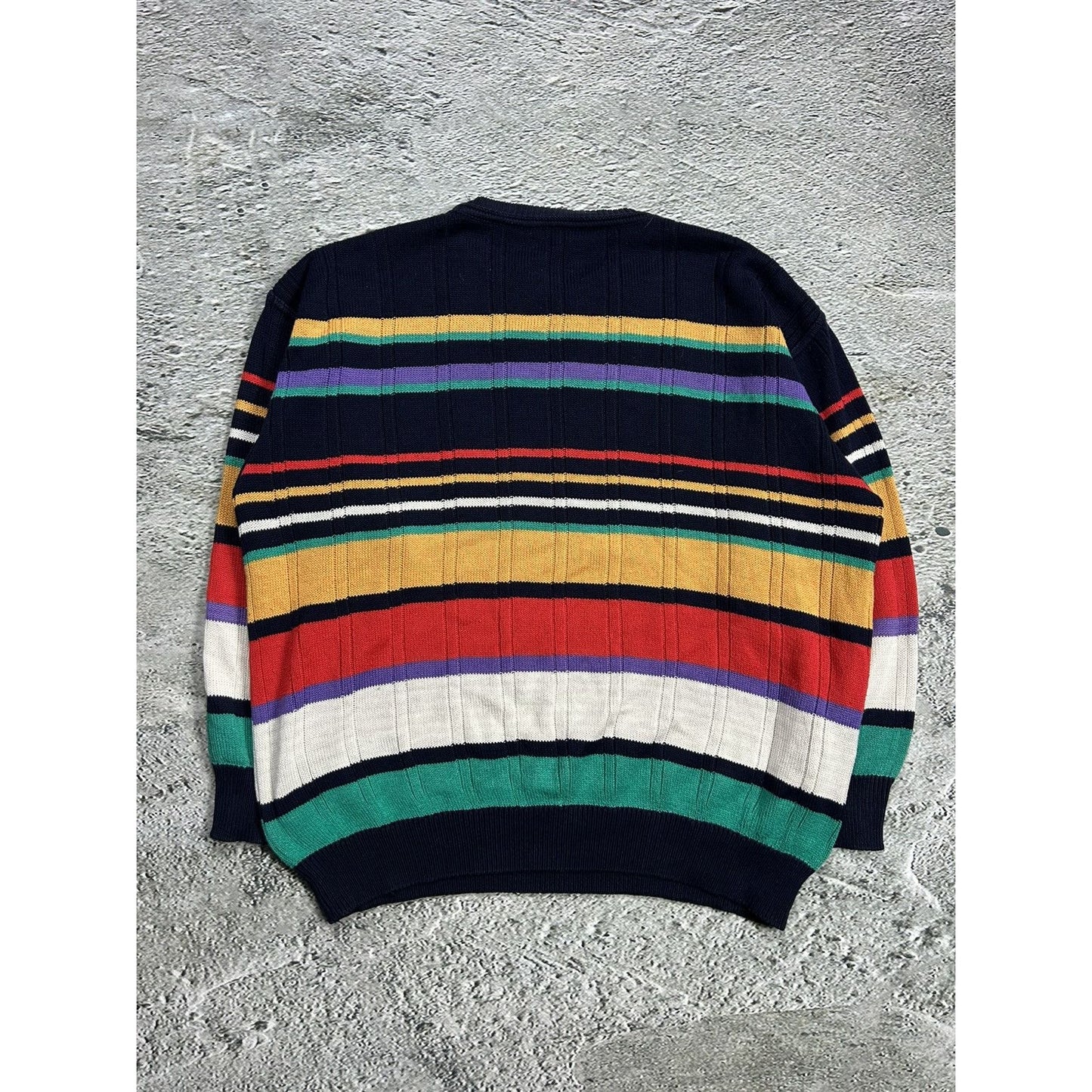 Monello vintage sweater Coogi style cable knit multicolor