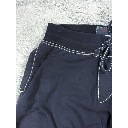 True Religion sweatpants black white stitching vintage style