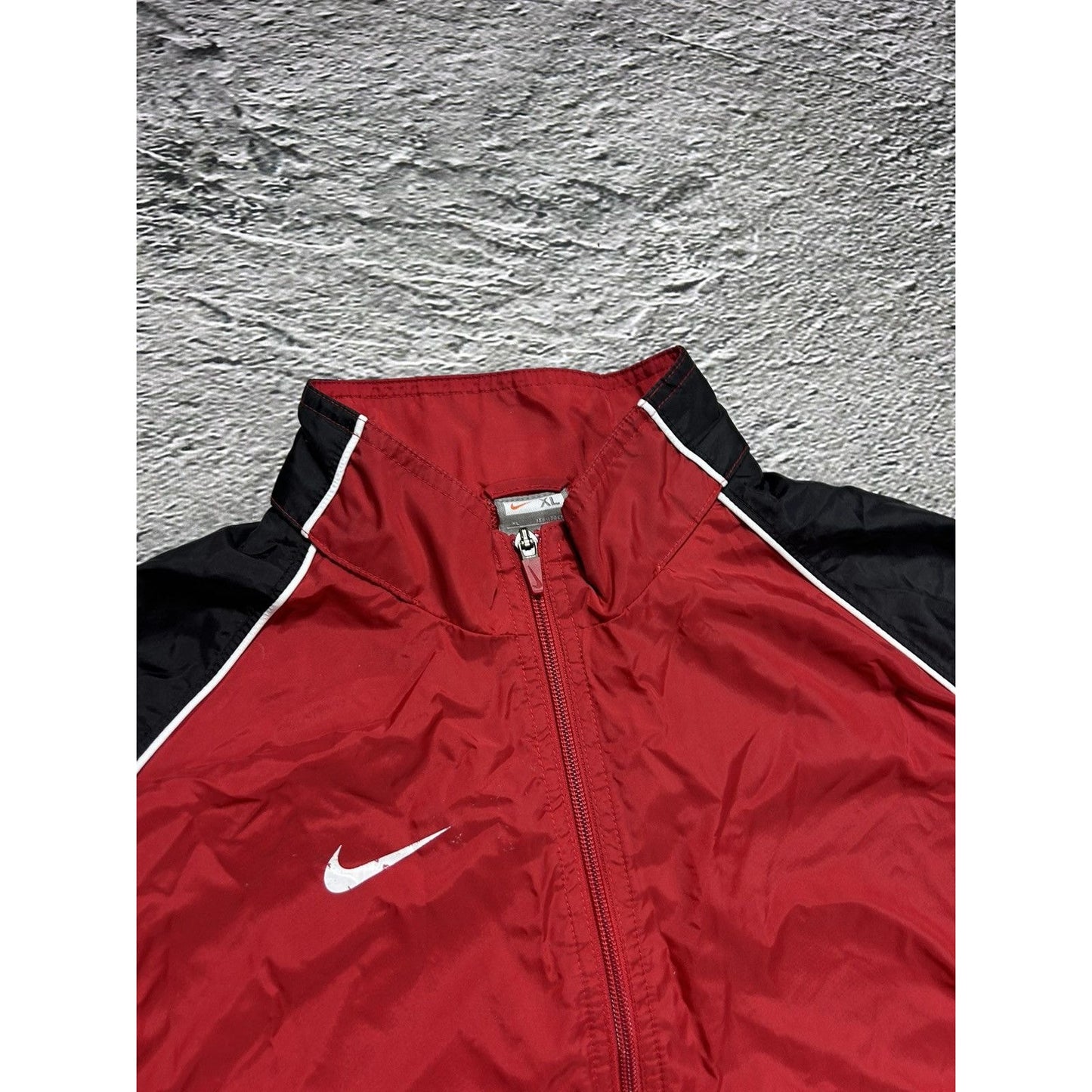 Nike vintage track suit black red pants windbreaker nylony