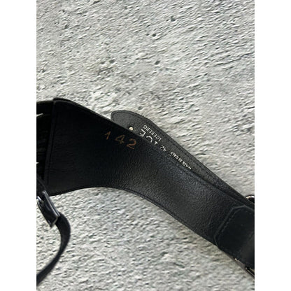 Iceberg belt black leather cowboy avant-garde
