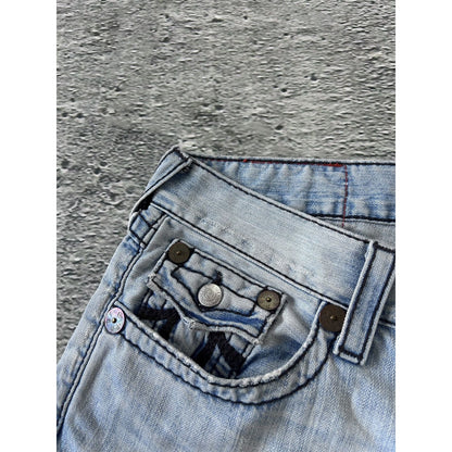 True Religion vintage baby blue jeans Ricky Rainbow
