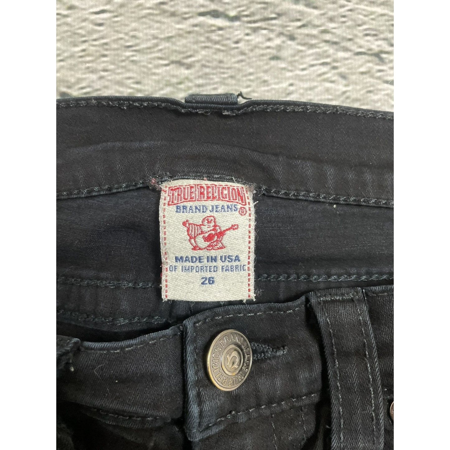 True Religion jeans biker black vintage Y2K slim skinny