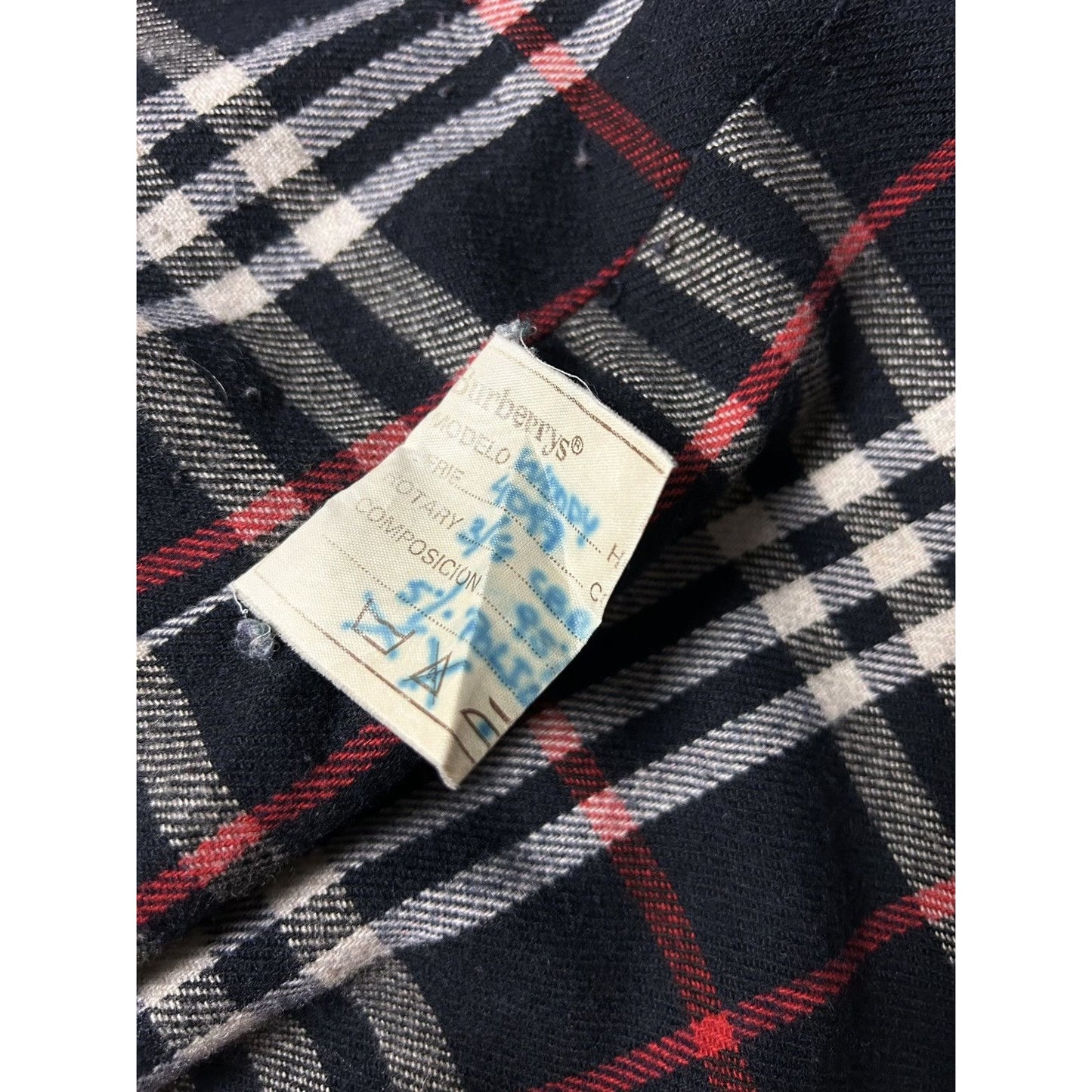 Burberrys coat navy vintage nova check Burberry wool