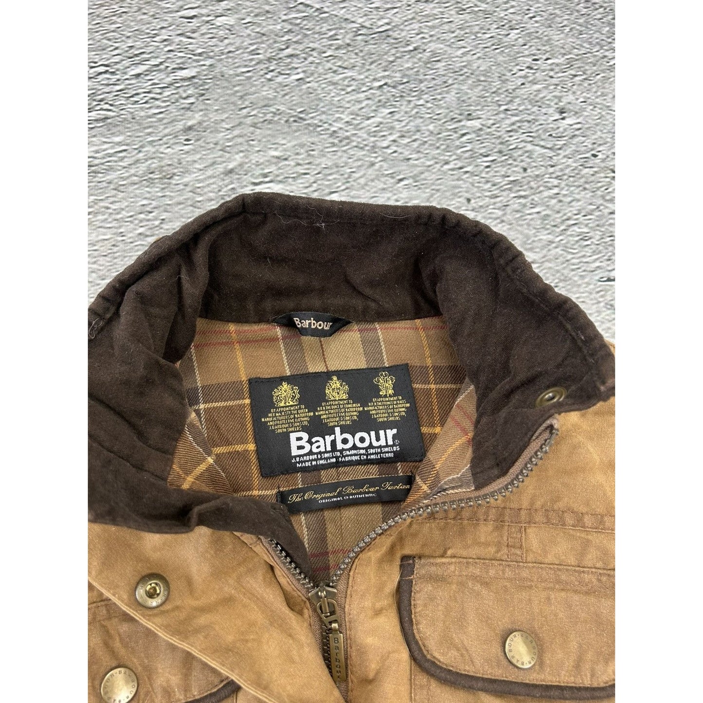 Barbour jacket brown tartan