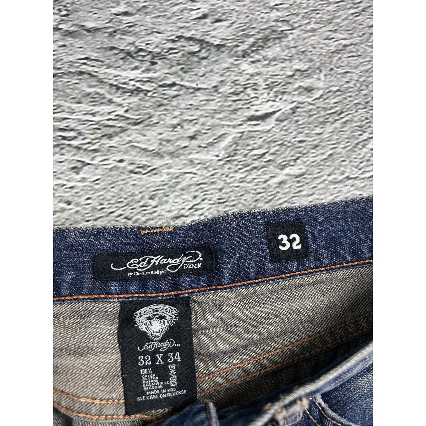 Ed Hardy Christian Audigier vintage jeans big logo pants