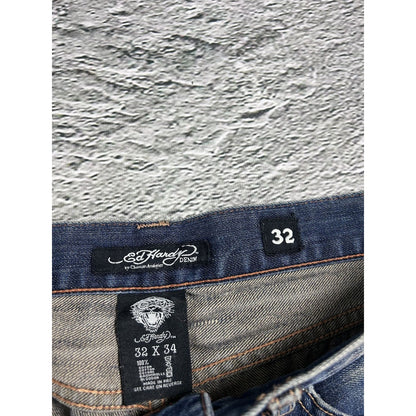 Ed Hardy Christian Audigier vintage jeans big logo pants