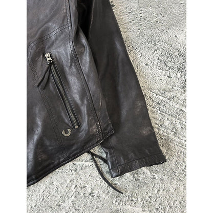 True Religion leather jacket black Y2K Avant Garde