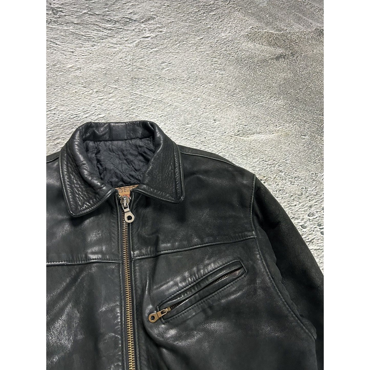 Vintage Leather Jacket Avant Garde Black