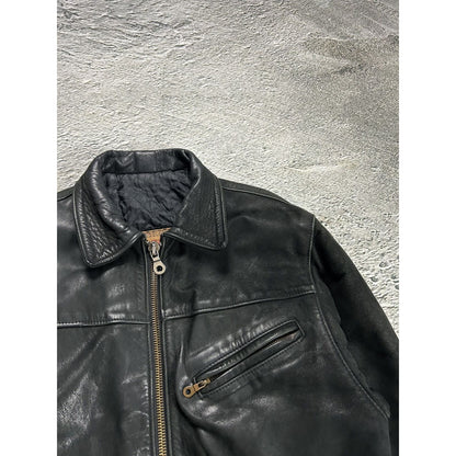 Vintage Leather Jacket Avant Garde Black