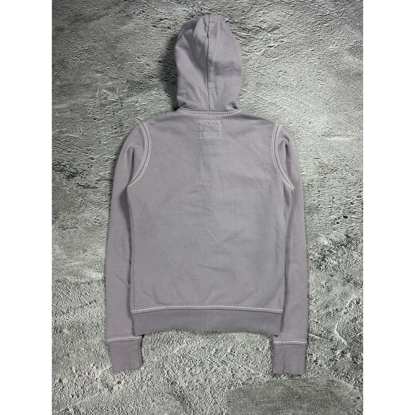 True Religion vintage purple grey zip hoodie thick stitching