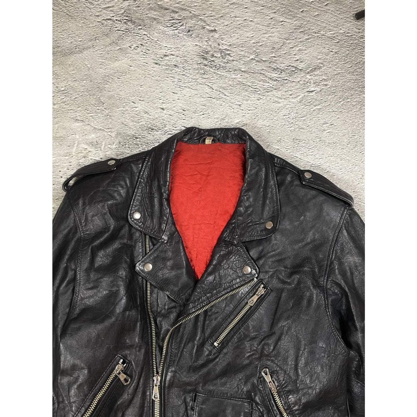 leather jacket vintage black racing ramones Y2K swag