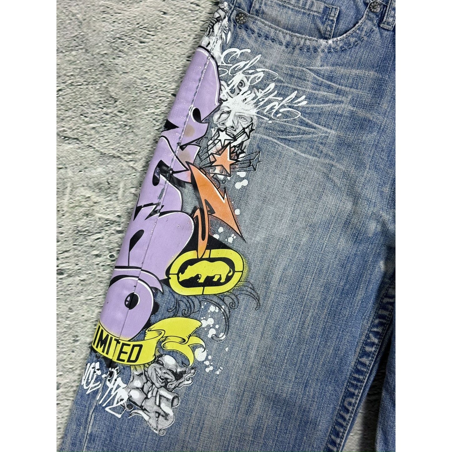 Ecko Untld. vintage jeans denim baggy pants Y2K print