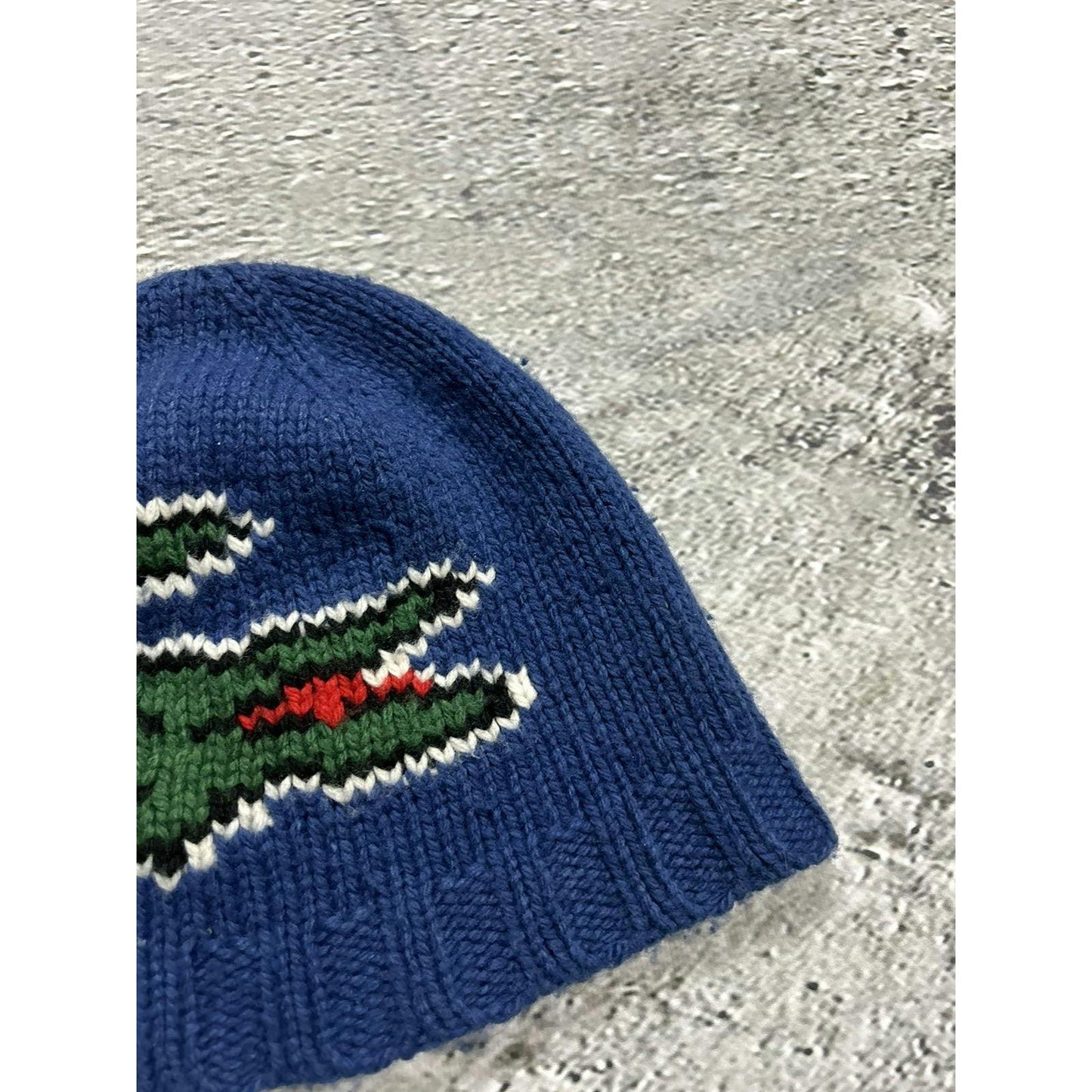 Lacoste Beanie Hat big logo blue green