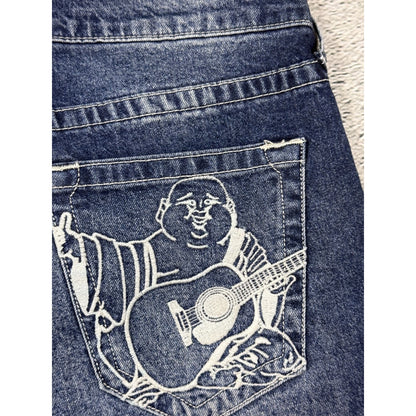 True Religion blue jeans Y2K Vinny ultra baggy buddah