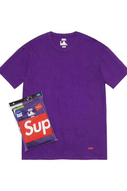 Supreme Hanes T-shirt Purple 2 pack 2021